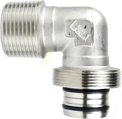 M8090 Compressor 90 Degree Elbow Fitting - for Maxline airpipe system Connection - Compressed Air Piping adaptor fitting - 1" Tubing x 1" Male NPT 175 PSI Solid Brass Double O-Ring Seal in Saudi Arabia