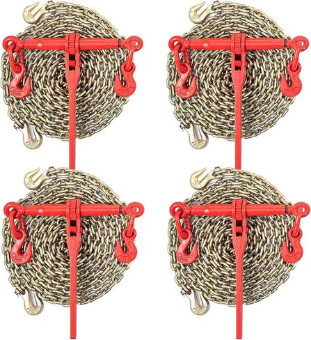 VEVOR Ratchet Chain Binder, 5/16 in x 10 ft G80 Chains, 8000 lbs Working Load of Ratchet Load Binder, Chains and Binders Set, Tie Down Hauling Chain Binders for Hauling, Towing, Logging, Lifting in Kuwait