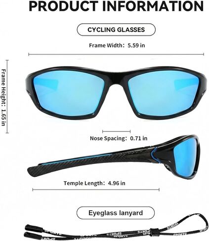 6 Pack Polarized Cycling Sunglasses for Men Women, Sports Sunglasses UV Protection for Fishing Driving in Kuwait
