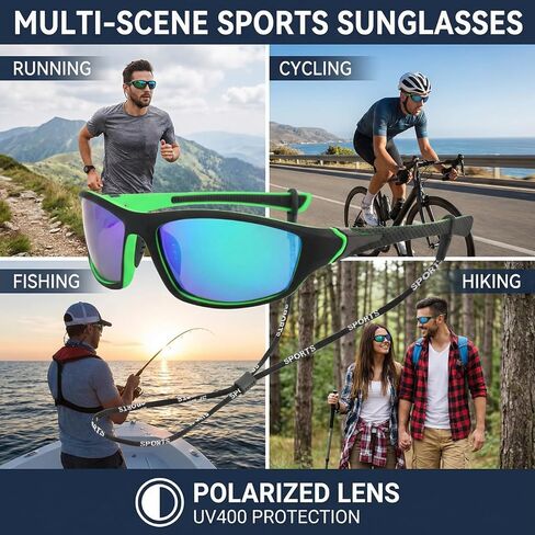 6 Pack Polarized Cycling Sunglasses for Men Women, Sports Sunglasses UV Protection for Fishing Driving in Kuwait