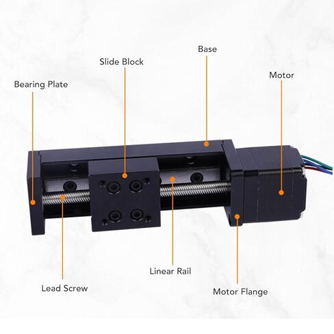 28 Stepper Motor Mini Linear Rail Guide Slide Actuator,Router Linear Motion Stage, 50mm Stroke DIY CNC Router Part with T - Screw Rod for X Y Z Axis in Kuwait