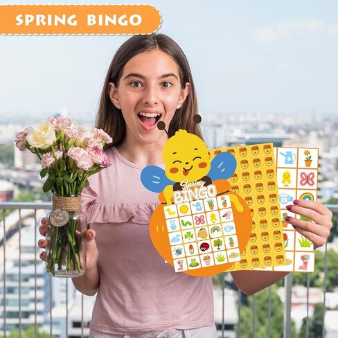 لعبة YQUQWN Spring Bee Bingo لـ 24 لاعبًا، مجموعة بطاقات بنغو لحفلات الربيع، ألعاب حفلات أعياد الميلاد الربيعية، ألعاب مجموعة العطلات والنشاط in Saudi Arabia