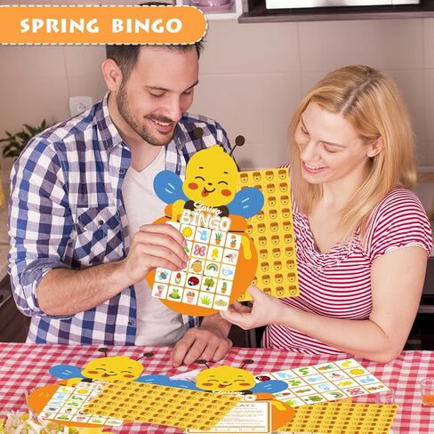 لعبة YQUQWN Spring Bee Bingo لـ 24 لاعبًا، مجموعة بطاقات بنغو لحفلات الربيع، ألعاب حفلات أعياد الميلاد الربيعية، ألعاب مجموعة العطلات والنشاط in Saudi Arabia