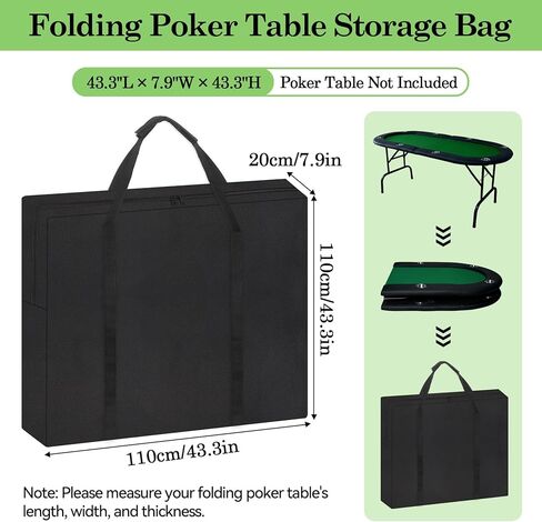 Klmnop Folding Poker Table Bag for 84 Inch Oval Table - 800D Heavy Duty Water-Resistant Large Capacity Foldable Poker Tables Storage Bag in Saudi Arabia