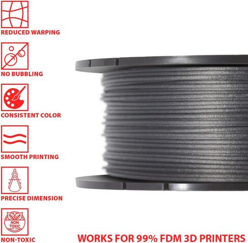 XYZPrinting ABS 3D Printer Filament, No NFC, Dimensional Accuracy +/- 0.02 mm, 1kg Spool, 1.75 mm, BLACKN in Saudi Arabia