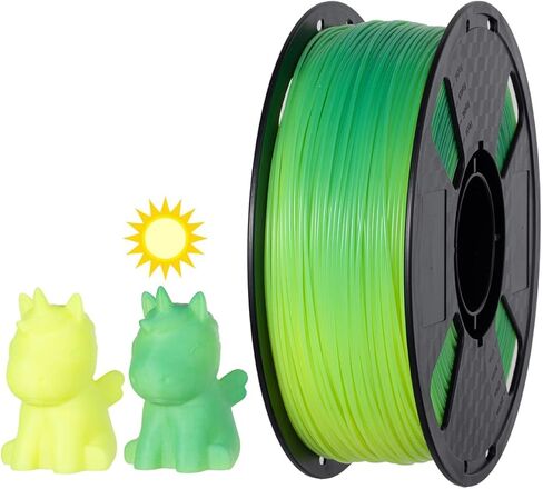 CC3D UV Sunlight Color Changes PLA Filament 1.75mm 1KG Yellow to Green FDM 3D Printer Filament 3D Printing Materials Photochromic Color Changing PLA Yellow Green in Saudi Arabia