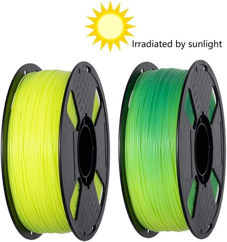 CC3D UV Sunlight Color Changes PLA Filament 1.75mm 1KG Yellow to Green FDM 3D Printer Filament 3D Printing Materials Photochromic Color Changing PLA Yellow Green in Saudi Arabia