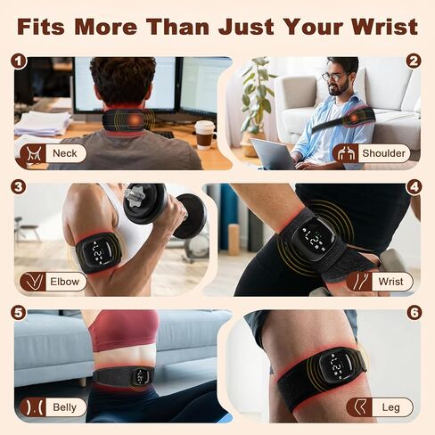 Portable Red Light Therapy for Hands Wrist Massage, 660nm and 850nm Infrared and Near Infrared Light Hand Therapy Equipment with Heat & Vibration for Wrist Ankle Neck in Saudi Arabia