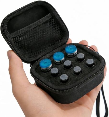 Insulin Vial Case for Travel, Fits 10ml/3ml Bottles, Hard Shell Insulin Bottle Storage Organizer with Foam Slots & Mesh Pocket, Diabetic Supplies Organizer for Home and On-the-Go (9 Slots) in Saudi Arabia