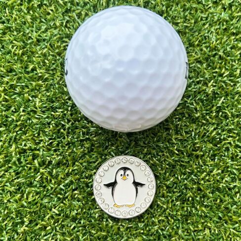 Giggle Golf Bling Penguin Golf Ball Marker with Golf Necklace for Women in Saudi Arabia