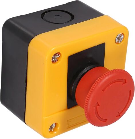 Emergency Stop Button, 660V 10A Red Mushroom Head High Safety, Safety Push Button Switch, with 1 NO + 1 NC DPST Contact, for Industrial Machinery, Factory Equipment, Conveyor Syste in Saudi Arabia