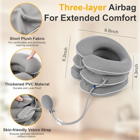 نقالة الرقبة، جهاز جر الرقبة العنقية لتخفيف آلام الرقبة بشكل فوري، دعامة دعم الرقبة قابلة للنفخ والتعديل، وسادة جر الرقبة للاستخدام المنزلي لتخفيف ضغط الرقبة in Kuwait