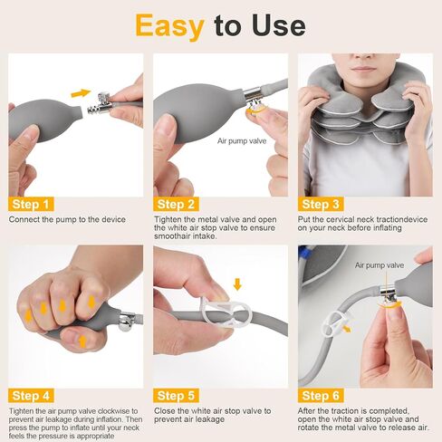 نقالة الرقبة، جهاز جر الرقبة العنقية لتخفيف آلام الرقبة بشكل فوري، دعامة دعم الرقبة قابلة للنفخ والتعديل، وسادة جر الرقبة للاستخدام المنزلي لتخفيف ضغط الرقبة in Kuwait