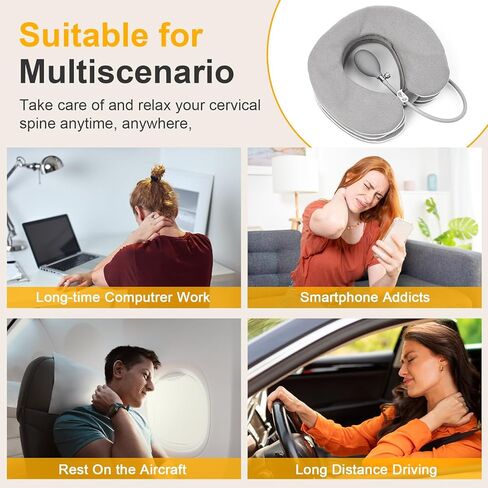 نقالة الرقبة، جهاز جر الرقبة العنقية لتخفيف آلام الرقبة بشكل فوري، دعامة دعم الرقبة قابلة للنفخ والتعديل، وسادة جر الرقبة للاستخدام المنزلي لتخفيف ضغط الرقبة in Kuwait