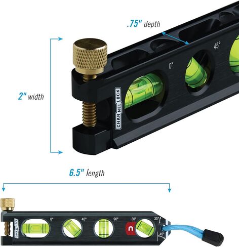 CHANNELLOCK 6.5-Inch Professional-Grade Magnetic Electrician's Torpedo Level, Aluminum Billet, 6200-0065 in Saudi Arabia