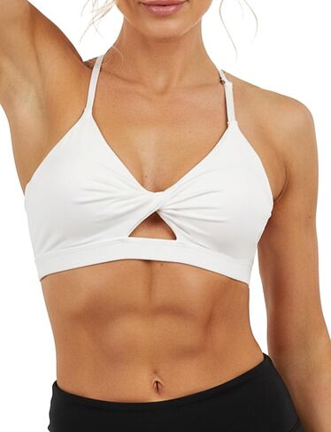 Buauty Sports Bra for Women, Adjustable Removable Straps Dual Back Designs Light Support Yoga Bras with Removable Pads in Saudi Arabia