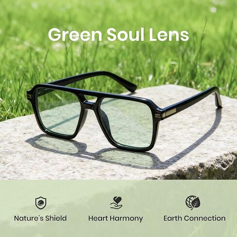 Cyxus Light Green Blue Light Glasses for Men Women Reduce Eyestrain UV Protection for Computer Screen 8316G01 in Saudi Arabia