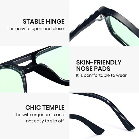 Cyxus Light Green Blue Light Glasses for Men Women Reduce Eyestrain UV Protection for Computer Screen 8316G01 in Saudi Arabia