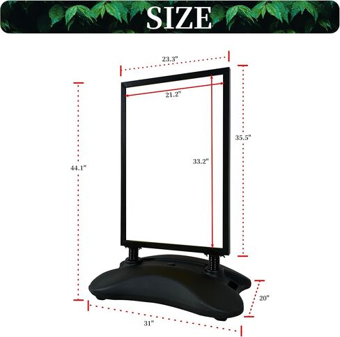 Custom Double-Sided Outdoor Sign Holder 23.3"x35.5" – Waterproof Wind-Resistant Foamboard Display Stand with Water-Filled Base for Business, Restaurant, Storefront, Events in Kuwait