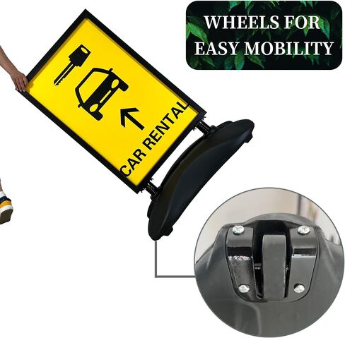 Custom Double-Sided Outdoor Sign Holder 23.3"x35.5" – Waterproof Wind-Resistant Foamboard Display Stand with Water-Filled Base for Business, Restaurant, Storefront, Events in Kuwait