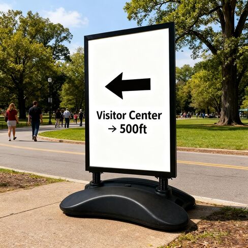Custom Double-Sided Outdoor Sign Holder 23.3"x35.5" – Waterproof Wind-Resistant Foamboard Display Stand with Water-Filled Base for Business, Restaurant, Storefront, Events in Kuwait