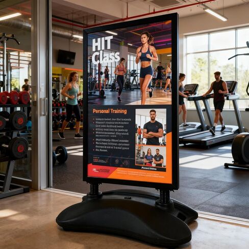 Custom Double-Sided Outdoor Sign Holder 23.3"x35.5" – Waterproof Wind-Resistant Foamboard Display Stand with Water-Filled Base for Business, Restaurant, Storefront, Events in Kuwait