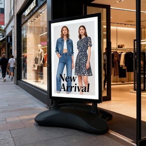 Custom Double-Sided Outdoor Sign Holder 23.3"x35.5" – Waterproof Wind-Resistant Foamboard Display Stand with Water-Filled Base for Business, Restaurant, Storefront, Events in Kuwait