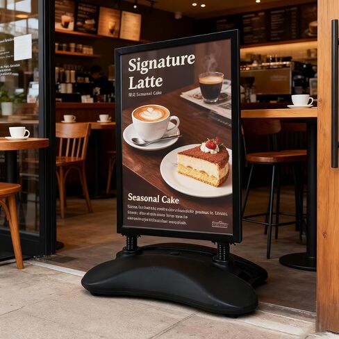 Custom Double-Sided Outdoor Sign Holder 23.3"x35.5" – Waterproof Wind-Resistant Foamboard Display Stand with Water-Filled Base for Business, Restaurant, Storefront, Events in Kuwait