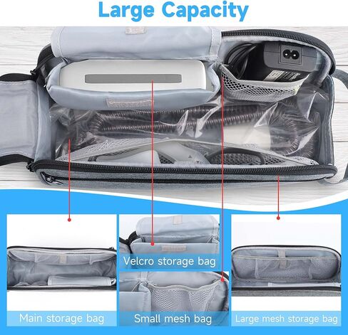حقيبة سفر CPAP متوافقة مع جهاز Airmini، حقيبة حمل محمولة لجهاز CPAP وملحقاتها، رمادي (حقيبة فقط) in Saudi Arabia