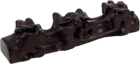 حامل الناي الخشبي من سوبفوكس لسطح المكتب، رف الآلات الموسيقية من الخشب الصلب بتصميم منحوت، تخزين متعدد الوظائف لاثنين من المزامير والأقلام، منظم ملحقات الموسيقى للرياح in Kuwait