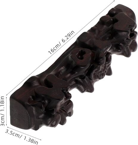 حامل الناي الخشبي من سوبفوكس لسطح المكتب، رف الآلات الموسيقية من الخشب الصلب بتصميم منحوت، تخزين متعدد الوظائف لاثنين من المزامير والأقلام، منظم ملحقات الموسيقى للرياح in Kuwait