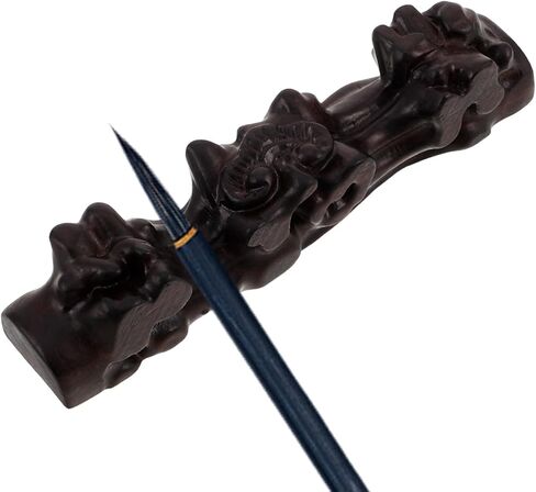 حامل الناي الخشبي من سوبفوكس لسطح المكتب، رف الآلات الموسيقية من الخشب الصلب بتصميم منحوت، تخزين متعدد الوظائف لاثنين من المزامير والأقلام، منظم ملحقات الموسيقى للرياح in Kuwait