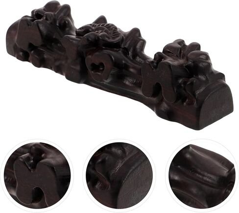 حامل الناي الخشبي من سوبفوكس لسطح المكتب، رف الآلات الموسيقية من الخشب الصلب بتصميم منحوت، تخزين متعدد الوظائف لاثنين من المزامير والأقلام، منظم ملحقات الموسيقى للرياح in Kuwait