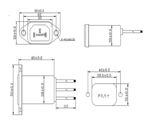 CW1D-10A/3A/6A-L(035) مرشح الطاقة 220 فولت نوع المقبس مرشح خط النطاق المضاد للتدخل (1D-6A-L 035) in Kuwait