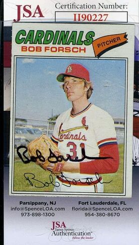 Bob Forsch JSA Coa Autograph 1977 Topps موقعة يدويًا - بطاقات بيسبول موقعة in Saudi Arabia