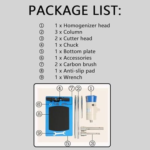 High-Speed Homogenizer Emulsifier Mixer, 300-18000 RPM Lab Dispersing Machine for Cosmetics, Food, Paints - Precision Mixing & Optimal Texture, 12g + 18g Capacity in Saudi Arabia