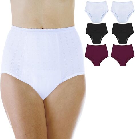 Wearever Women's Maximum Absorbency Incontinence Panties for Bladder Control - Reusable & Washable Leak Proof Underwear for Women 600 ml - (Pack of 6) (Black) (8X) (Fits Hip: 61-63") in Saudi Arabia