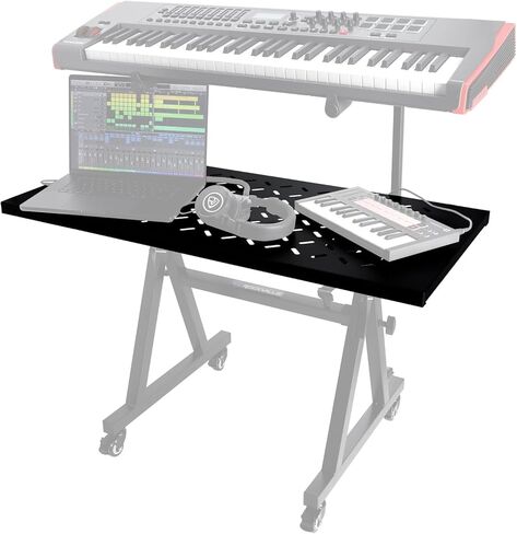 رف Rockville KS2 لطاولة DJ Z-Stand أو X-Stand، بسعة 150 رطل، وفتحات تهوية، وبطانة إسفنجية، مثالي لمنسقي الأغاني والموسيقيين in Saudi Arabia