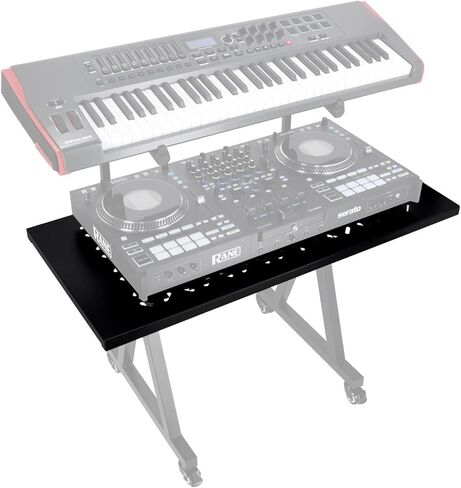 رف Rockville KS2 لطاولة DJ Z-Stand أو X-Stand، بسعة 150 رطل، وفتحات تهوية، وبطانة إسفنجية، مثالي لمنسقي الأغاني والموسيقيين in Saudi Arabia