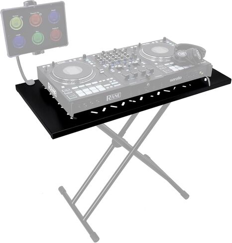 رف Rockville KS2 لطاولة DJ Z-Stand أو X-Stand، بسعة 150 رطل، وفتحات تهوية، وبطانة إسفنجية، مثالي لمنسقي الأغاني والموسيقيين in Saudi Arabia