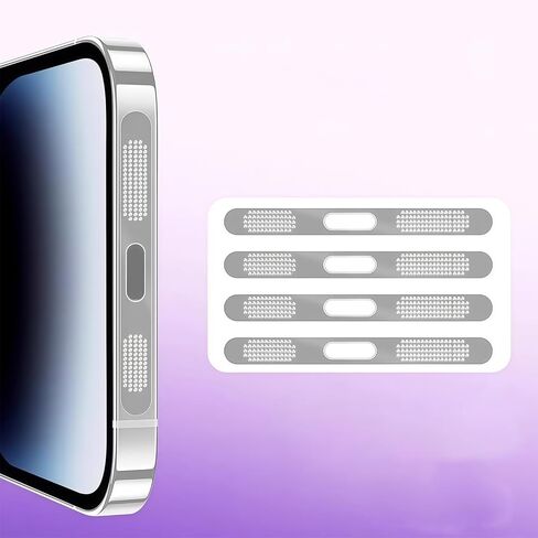 أغطية مكبرات الصوت متوافقة مع iPhone 17 Pro Max 4-Pack - حماية شبكية مقاومة للغبار لشبكات السماعات، ملحقات الهاتف الأساسية للرجال باللون الأسود والأبيض (أبيض) in Saudi Arabia
