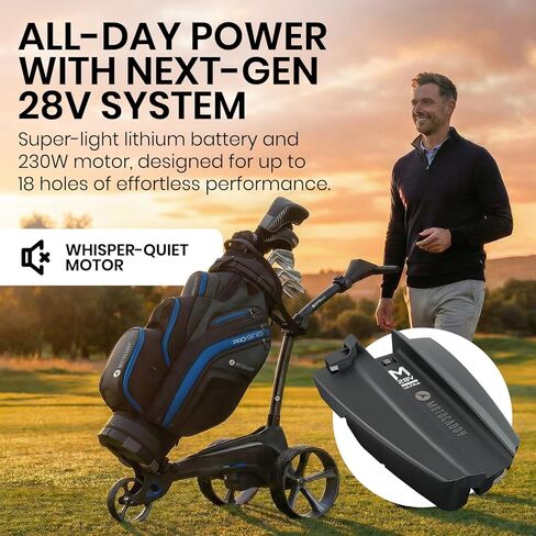 MotoCaddy Electric Golf Push Cart - M5 GPS DHC (2024) - CADDY الكهربائي ، الشاشة التي تعمل باللمس ، GPS متكامل ، بلوتوث ، والتحكم في أسفل السيارات - الملحقات وخطة الأداء لمدة 6 أشهر مضمّنة (أسود) in Kuwait