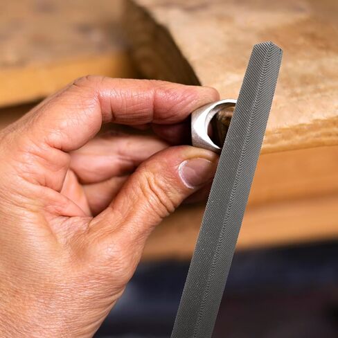 6" Triangular Medium Cut File, Triangular Metal File, Professional Carbon Steel Files Double Cut Teeth Tool Sharpener Made of High Carbon Steel Half Round Hand Files Without Handle for Wood, Metal in Saudi Arabia