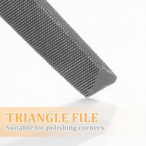 6" Triangular Medium Cut File, Triangular Metal File, Professional Carbon Steel Files Double Cut Teeth Tool Sharpener Made of High Carbon Steel Half Round Hand Files Without Handle for Wood, Metal in Saudi Arabia