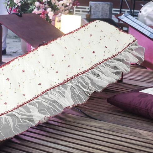 غطاء Guzheng من الدانتيل السميك من BESPORTBLE، قطعة واحدة مضادة للانزلاق بنمط زهور صغيرة واقية من الغبار للاستخدام المنزلي للآلة الموسيقية Guzheng in Kuwait