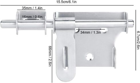 Stainless Steel Bolt, Thickened and Enduring, for Barn Warehouse, Suitable for Security Door, More Stable and Simple Installation in Saudi Arabia