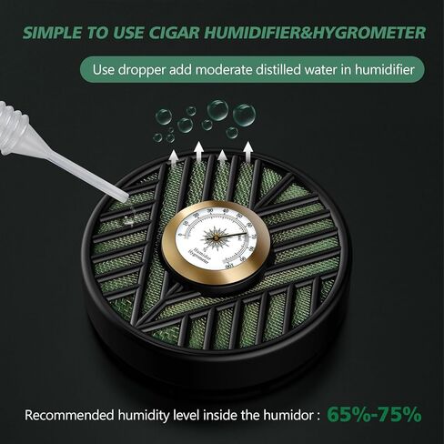 مرطب السيجار سكوت، مرطب السيجار، مرطب السيجار الدائري ومجموعة رطوبة السيجار عالية الدقة لصندوق السيجار، يحافظ على السيجار طازجًا in Kuwait