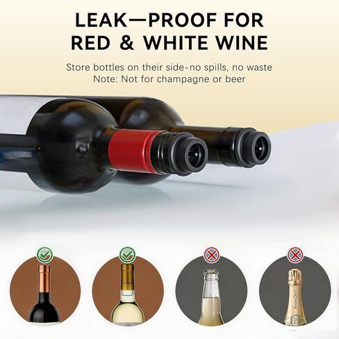 Wine Vacuum Pump & 2 Stoppers Set, Reusable Wine Saver Preserver for Airtight Seal - Keeps Wine Fresh Longer (1 Pump + 2 Stoppers) in Kuwait