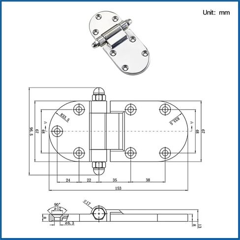 Circular Hinge 304 Stainless Steel Hinges for Cabinet Doors and Carriage 1Pcs in Saudi Arabia