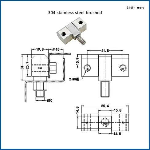 304 Stainless Steel Detachable Three Link Hinge with Bolt Industrial Equipment Mechanical Load-Bearing 1Pcs in Saudi Arabia